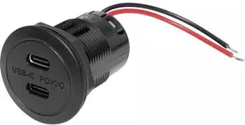 Pro Car USB-C Doppelsteckdose PD/QC EV, 2x30W, 12/24V DC, ohne LED (67371050)