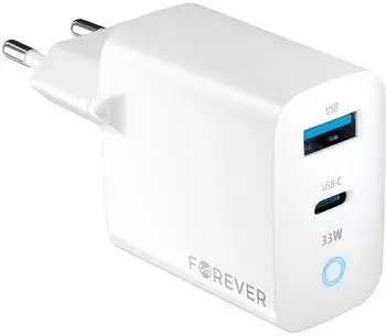 Forever GaN Schnellladeger&auml;t USB-A & USB-C 33W (GSM171395)
