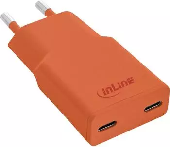 InLine USB-C Ladegerät Dual 30W GaN PD/PPS, papaya/orange (31590O)