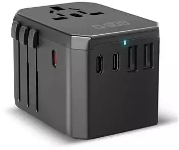 SBS Mobile GaN Universal-Reiseadapter 2x USB-A, 3x USB-C PD, 70W (TEADAPTGAN70WUNI)