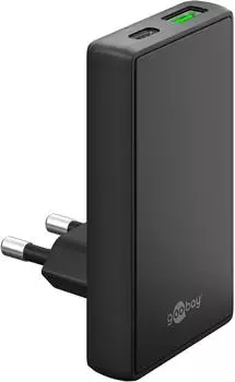 Goobay Dual-Schnellladegerät USB-C PD GaN 45W 90° flach (75719)