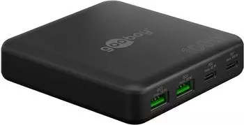 Goobay USB-C PD GaN Multiport-Tischladegerät 100W, 4 Ports, schwarz (70764)