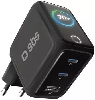 SBS Mobile Pulse Power USB-C Ladegerät 70W GaN PD 3.0 (TETRGANTFT70WK)