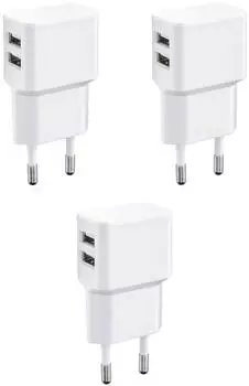 Wicked Chili Pro Series 3er-Set Dual USB Netzadapter 12W, 90&deg; abgewinkelt (844188)