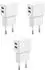 Wicked Chili Pro Series 3er-Set Dual USB Netzadapter 12W, 90° abgewinkelt (844188)
