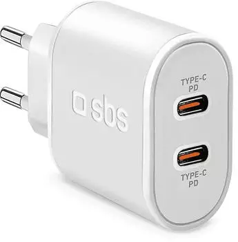 SBS Mobile TETRPD20CCW Wandladegerät 20W, 2x USB-C, weiß (TETRPD20CCW)