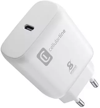 Cellular Line Super Fast Travel Charger USB-C 25W, wei&szlig; (ACHSMUSBCPD25WW)
