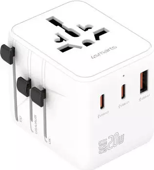 4smarts Nomad Weltreiseadapter GaN 20W 2C+1A weiß (541645)