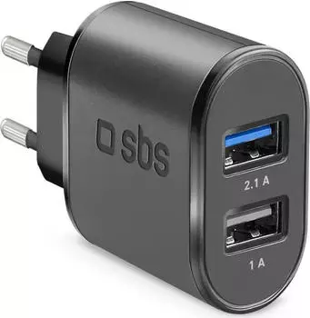 SBS Mobile Reiseladeger&auml;t 15W, 3100mAh, 2x USB-A, schwarz (TETR2USB31AFAST)