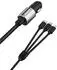 DUDAO R5ProN 3-in-1 USB-Kfz-Ladegerät mit Kabel Lightning/USB-C/Micro-USB, schwarz (R5ProN black)