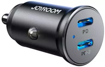 OEM JR-CCN06 Mini-KFZ-Ladeger&auml;t 2x USB-C 30W, Metall, schwarz (JR-CCN06)