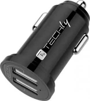 Techly Mini Kfz-Ladegerät 2x USB-A 5V/2,4A schwarz (IUSB2-CAR5-A24)