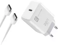 Cellularline USB-C Charger Kit f&uuml;r Apple 20W PD White