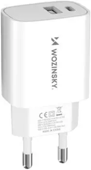 Wozinsky Wandladegerät Dual-Port USB-A & USB-C 20W weiß (WGWCW)