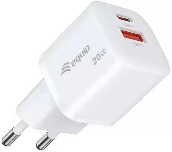 Equip Ladegerät 2-Port USB-C PD3.0/USB-A GaN 20W (245526)