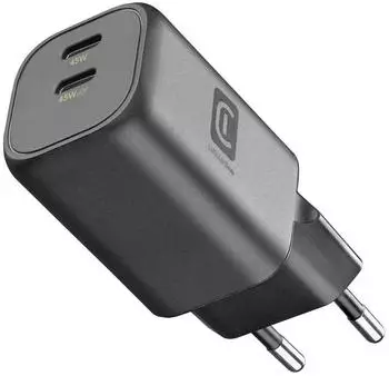 Cellular Line GaN+ Ladeger&auml;t 45W Dual USB-C (ACHGANENTRY2C45WK)