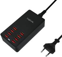 Logilink Pa0140 Usb Ladestation 44 W 8x Usb-a Schwarz Innenbereich Auto-detect