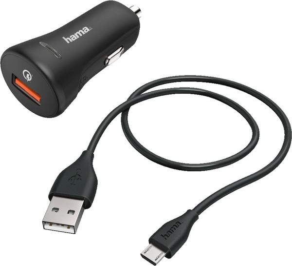 Hama Micro-USB-KFZ-Ladeset 3A QC3.0 1,5m