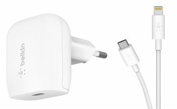 Belkin BOOST CHARGE 18-W-USB-C-PD-Ladegerät mit USB-C/Lightning-Kabel