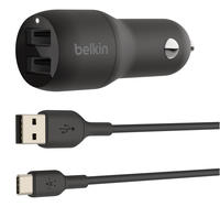 Belkin USB-Ladeger&auml;t "Dual USB-A Kfz-Ladeger&auml;t incl. USB-C Kabel 1m 24W"