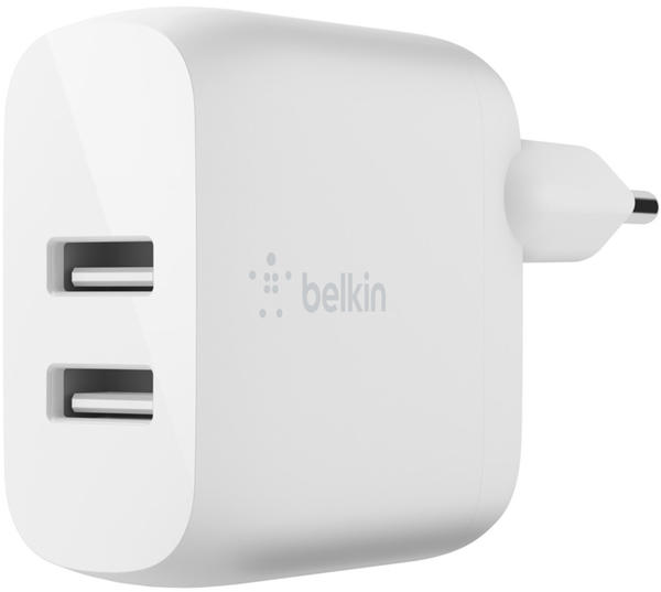 Belkin BOOST CHARGE USB-A-Netzladegerät (24 W) mit zwei Anschlüssen und Lightning/USB-A-Kabel
