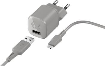 Fresh 'n Rebel USB-A 12W Mini Charger + Lightning Cable Ice Grey