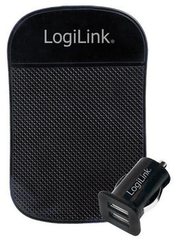LogiLink PA0204 12V/24V Dual USB Auto Ladegerät KFZ + Antirutschmatte