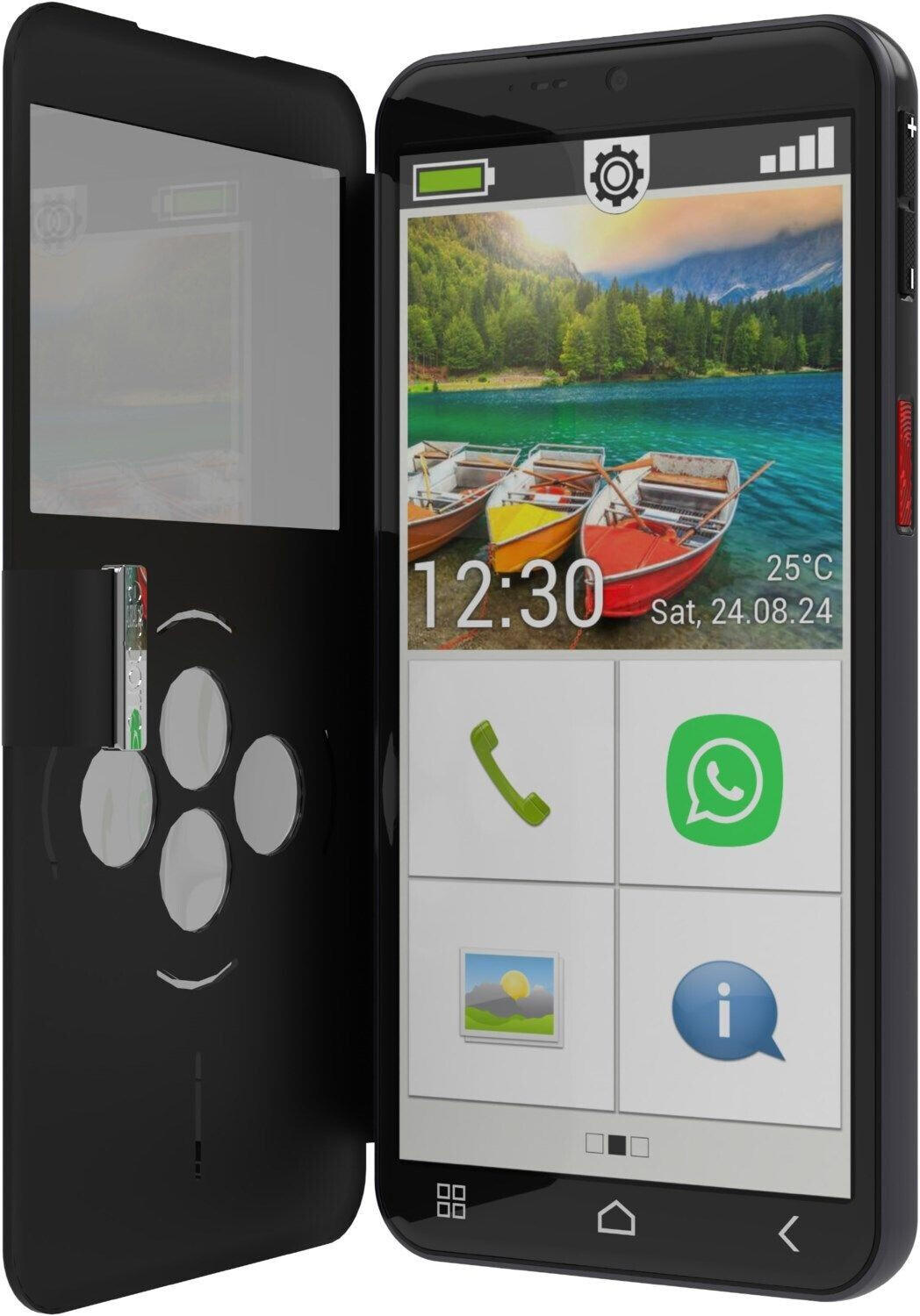 PU Leder Handyhülle Für Emporia Smart 6 Lite – Mit Wildleder-Optik, Magnetverschluss, Kartenfächern & Aufstellfunktion