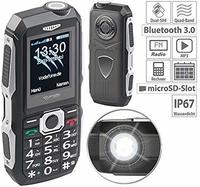 simvalley MOBILE Baustellenhandy: 4G-Outdoor-Handy, IP67, Dual-SIM, Radio, 2" / 5,08