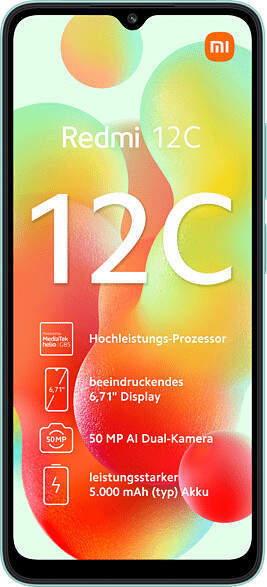 Phablet Ausstattung & Konnektivität Xiaomi Redmi 12C 128GB Green