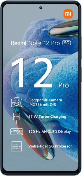 Dual-SIM Handy Kamera & Eigenschaften Xiaomi Redmi Note 12 Pro 8GB 128GB Frosted Blue