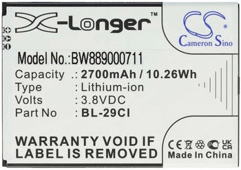 vhbw Akku Ersatz für Nokia BL-29CL BL-29CI für Handy Smartphone Telefon (2700 mAh 3,8 V Li-Ion)