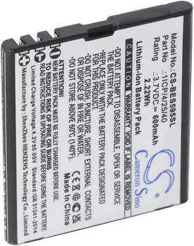 AccuCell Akku für Bea-fon SL495 / SL595 / SL595 Plus, 3,7V, 600mAh