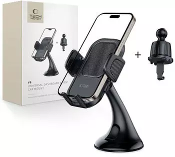 Tech-Protect V8 Car Mount for Dashboard and Air Vent - Black