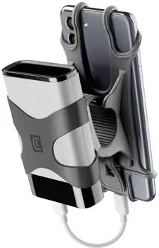 Cellular Line Rider Power Bank Smartphone-Halterung Fahrradlenker, Silikon, schwarz
