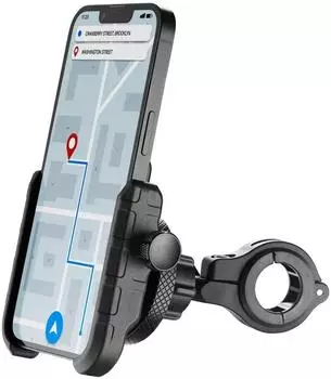 Cellular Line METAL HOLDER Smartphone-Lenkerhalterung, Aluminium, schwarz (NEWMHOLDERALUMINK)
