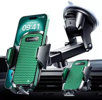 LuxusKollektion Handyhalterung Auto 4in1 Saugnapf & Lüftung, armeegrün
