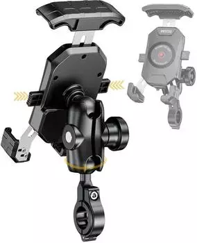 LuxusKollektion Motorrad-Smartphonehalterung Aluminium, Doppelarm, 360°, 4,0-7,0 Zoll