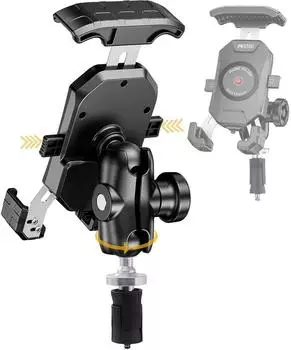 LuxusKollektion Motorrad Gabelschaft Handyhalterung mit Diebstahlsicherung, 1" Kugel, 720°, für 3,5"-6,8" Handys