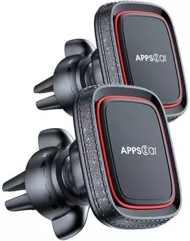 LuxusKollektion Handyhalterung Auto Magnet Lüftung 360°, 6 Magnete, 2er-Pack, schwarz