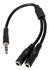 StarTech 3.5mm Audio Extension Cable - Slim Audio Splitter Y Cable and Headphone Extender - Male to 2x Female AUX Cable (MUY1MFFS)