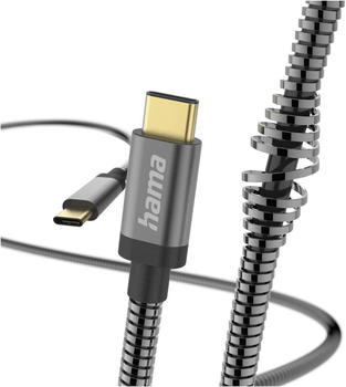 Hama 00201550 Ladekabel "Metall", USB-C - USB-C, 1,5 m Anthrazit