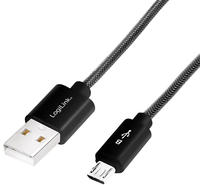LogiLink CU0132, LogiLink USB zu Micro USB Sync- u.Ladekabel, grau