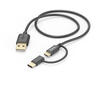 Hama 00201533, Hama 2in1 Multi-Ladekabel, USB-A - Micro-USB und USB-C, 1 m,...