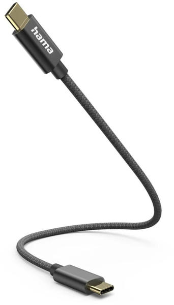 Hama Ladekabel USB-C - USB-C 0,2 m Nylon Schwarz (201604)