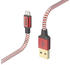 Hama Ladekabel Reflective USB-A - Lightning 1,5m Nylon Rot