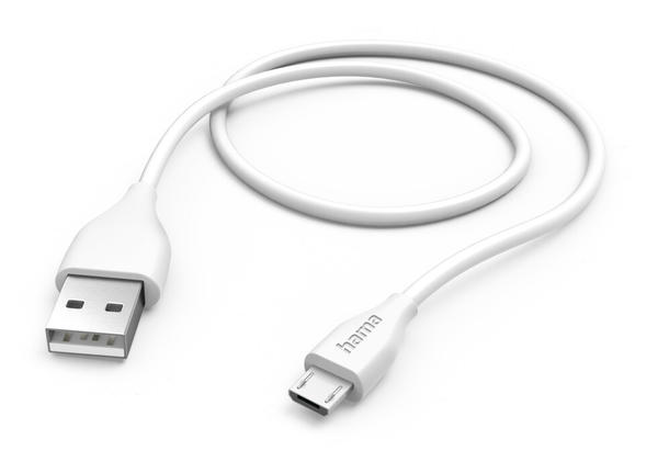 Hama Ladekabel USB-A - Micro-USB 1,5m Weiß