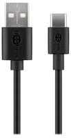 USB-A USB-C - 0.1m - USB 2.0 - Schwarz