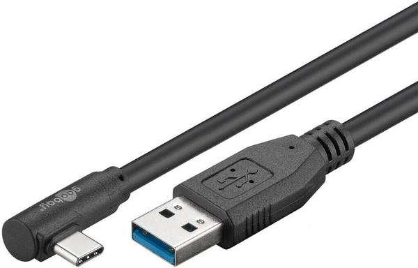 Goobay USB 3.0 USB-C auf USB-A Kabel 90° schwarz 1m