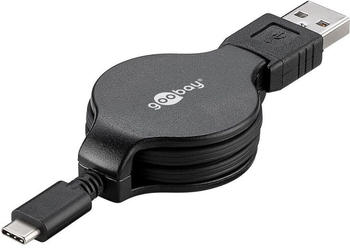 Goobay USB-C Lade- und Synchronisationskabel, ausziehbar